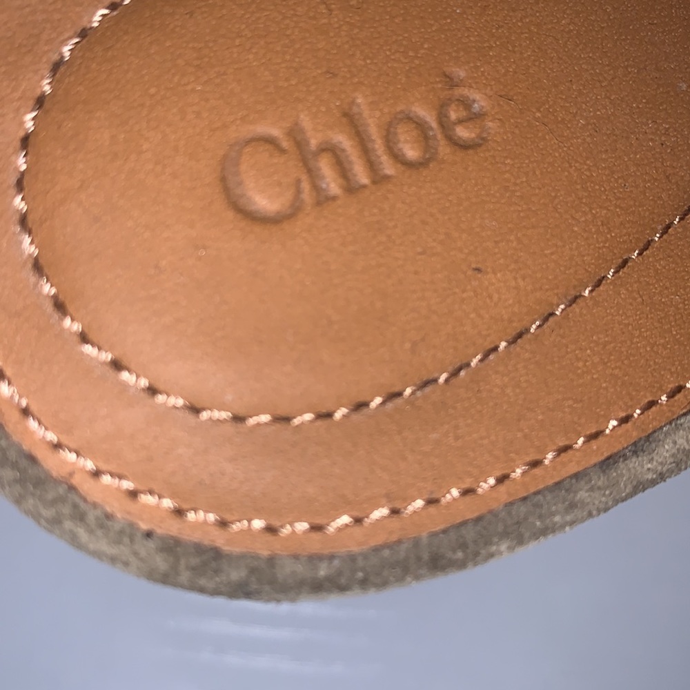 CHLOÈ FOSTER Beige Suede Gladiator Wedge Sandal - Picture 10 of 12